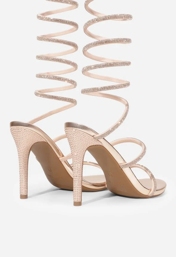 Rhinestone Strappy Heel Sandals - Image 4