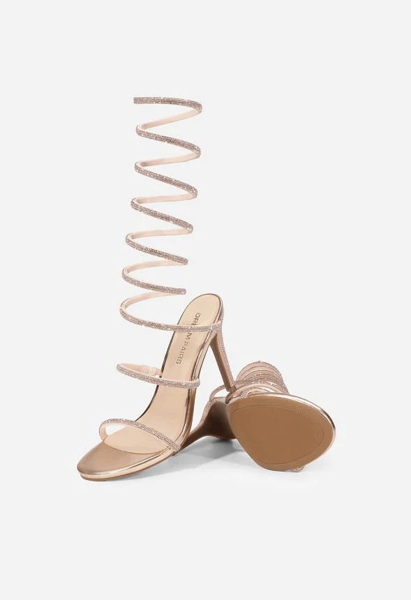 Rhinestone Strappy Heel Sandals - Image 7