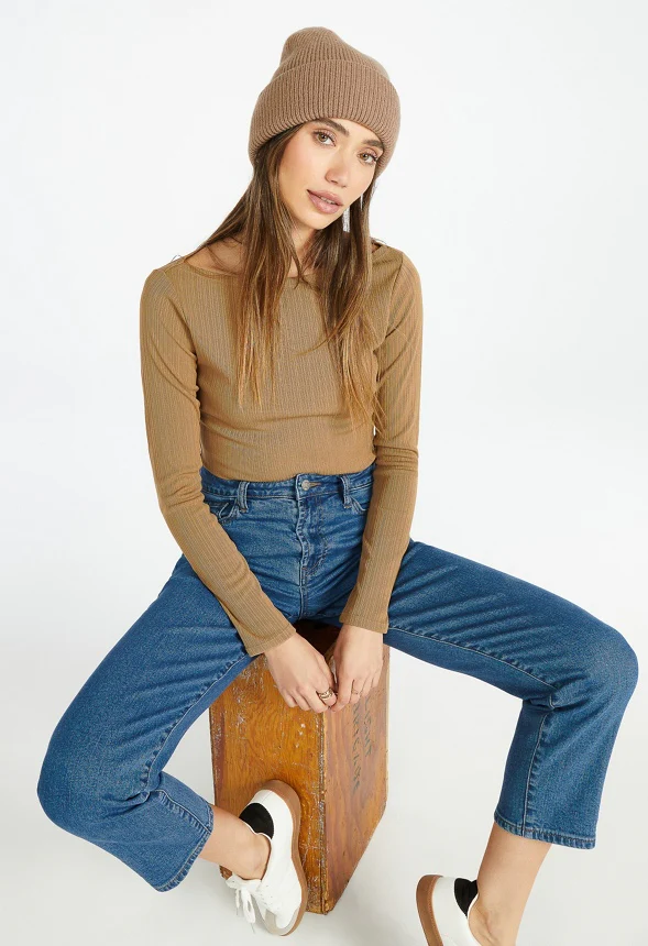 Rib Knit Beanie - Image 4