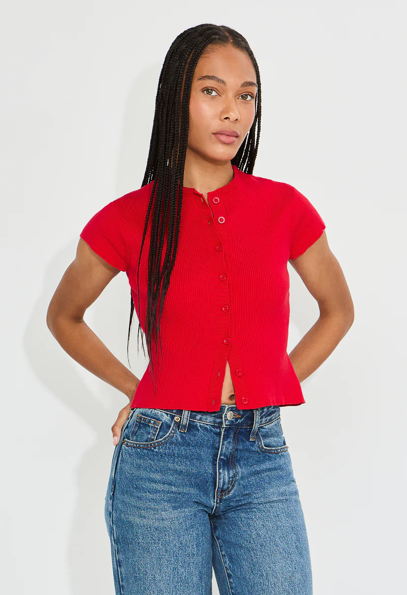 Ribbed Cardigan Top - Image 2