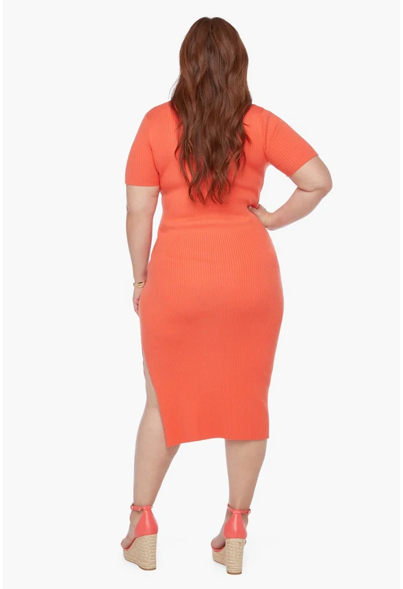 Ribbed Collar Dress - Image 3