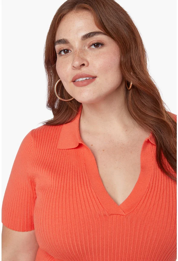 Ribbed Collar Dress - Image 4