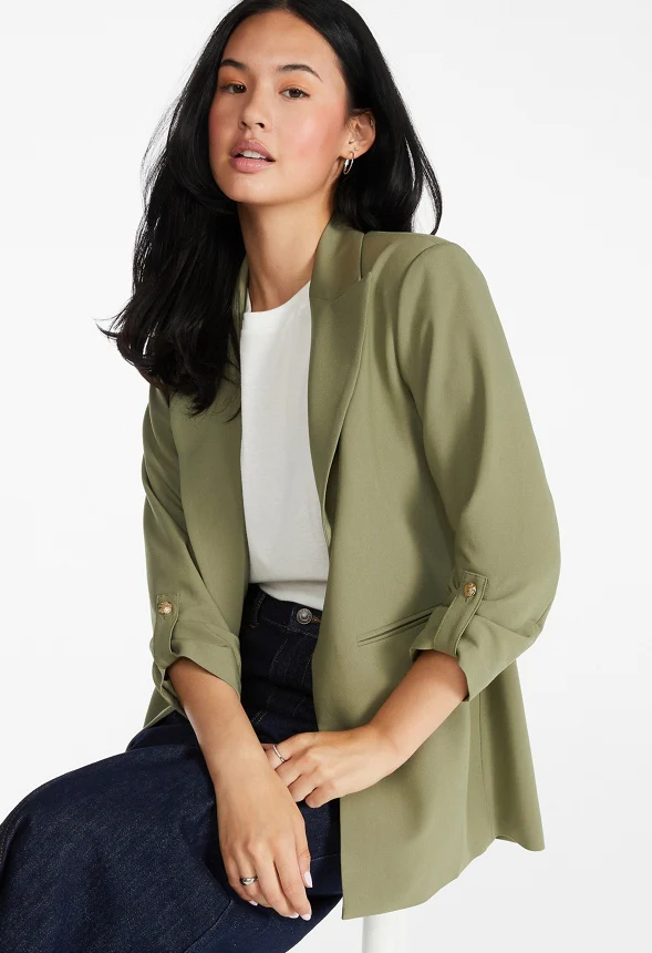 Rolled Sleeve Blazer - Image 3