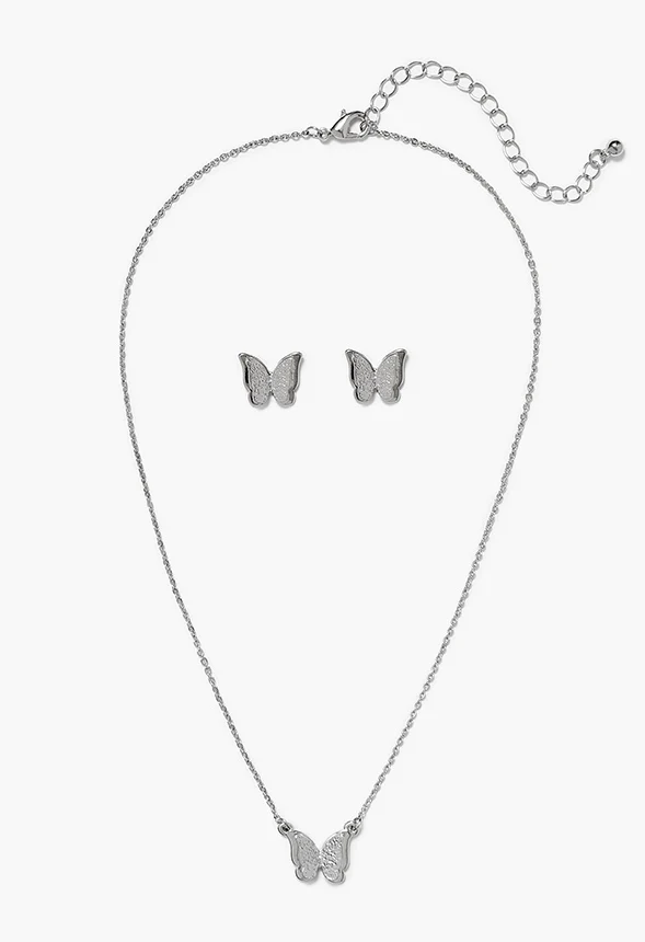 Rosa 3D Butterfly Jewelry Set