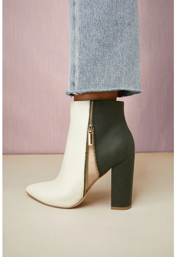 Rosamund Patchwork Block Heeled Bootie - Image 5