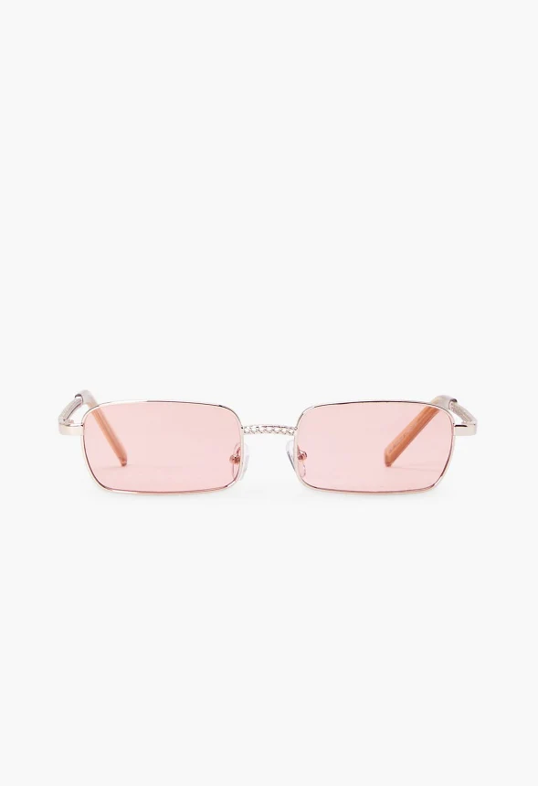 Rose Rimless Sunglasses With Pave Frame - Image 2