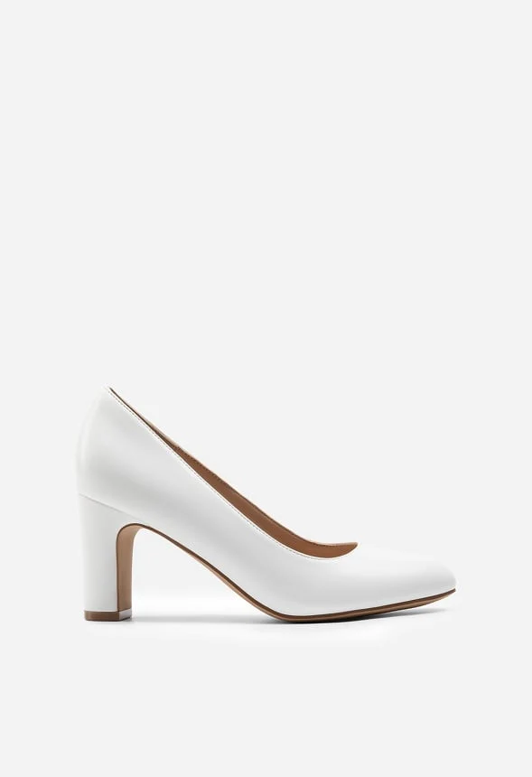 Round-Toe Chunky Heel Pumps - Image 3