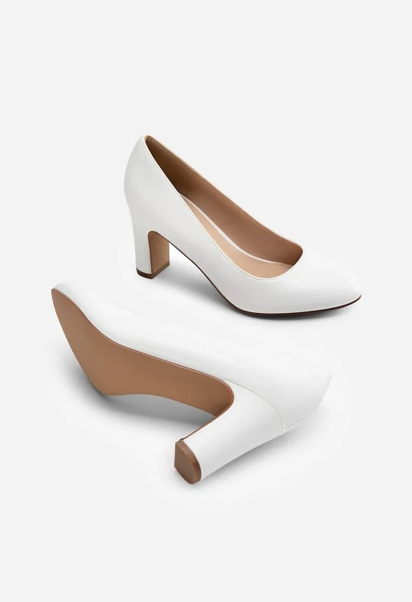 Round-Toe Chunky Heel Pumps - Image 5