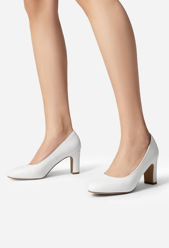 Round-Toe Chunky Heel Pumps - Image 7