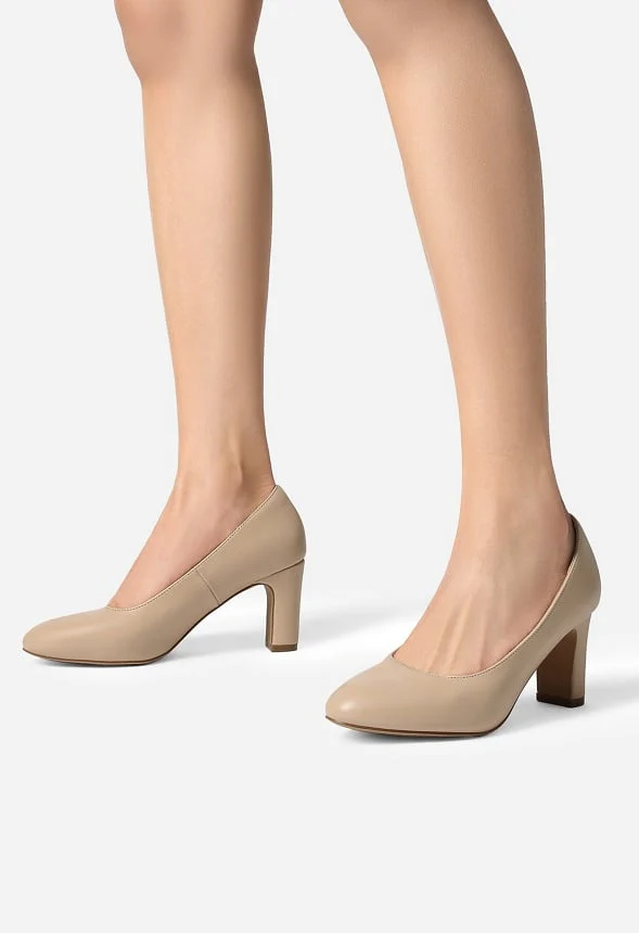 Round-Toe Chunky Heel Pumps - Image 2