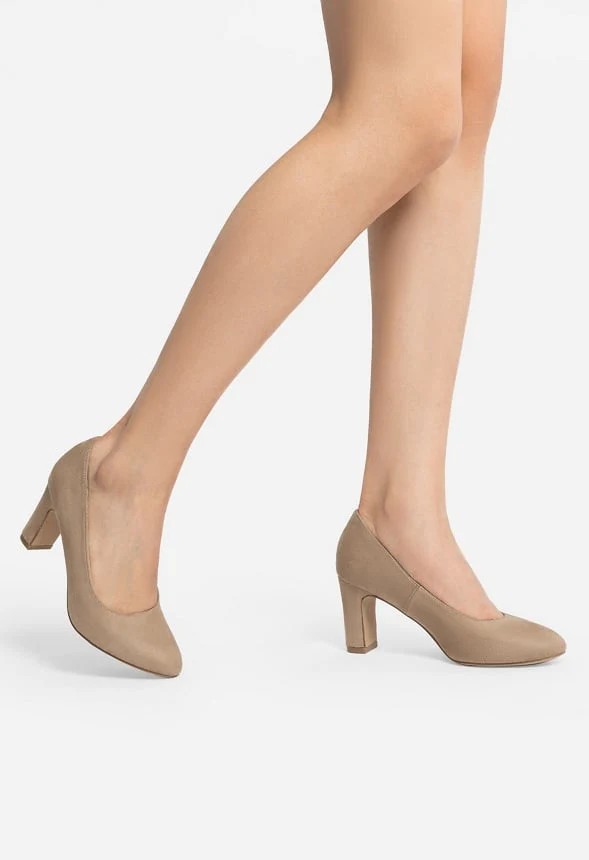 Round-Toe Chunky Heel Pumps - Image 2