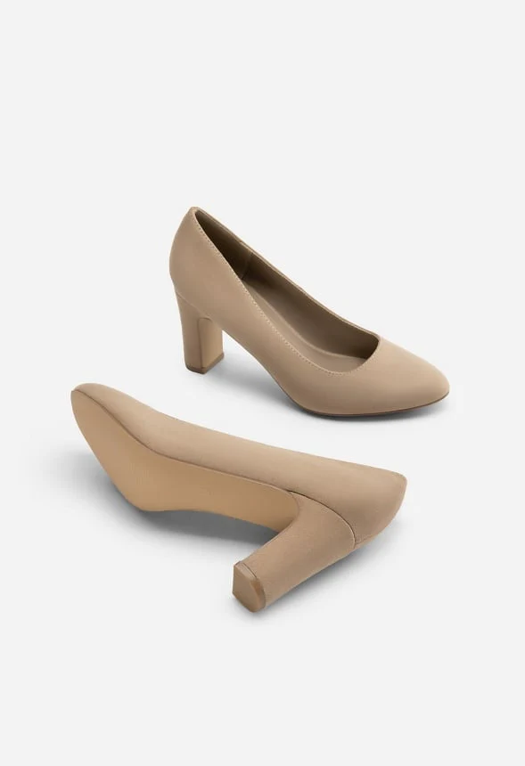 Round-Toe Chunky Heel Pumps - Image 4