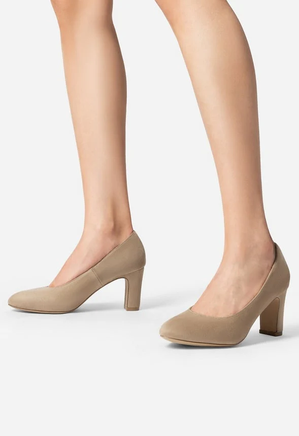 Round-Toe Chunky Heel Pumps - Image 6