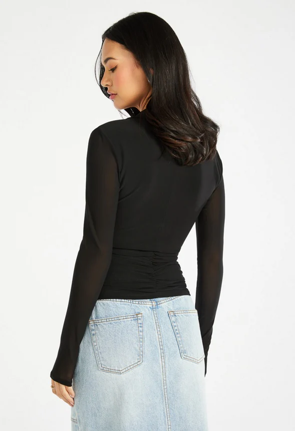 Ruched Button Front Top - Image 3