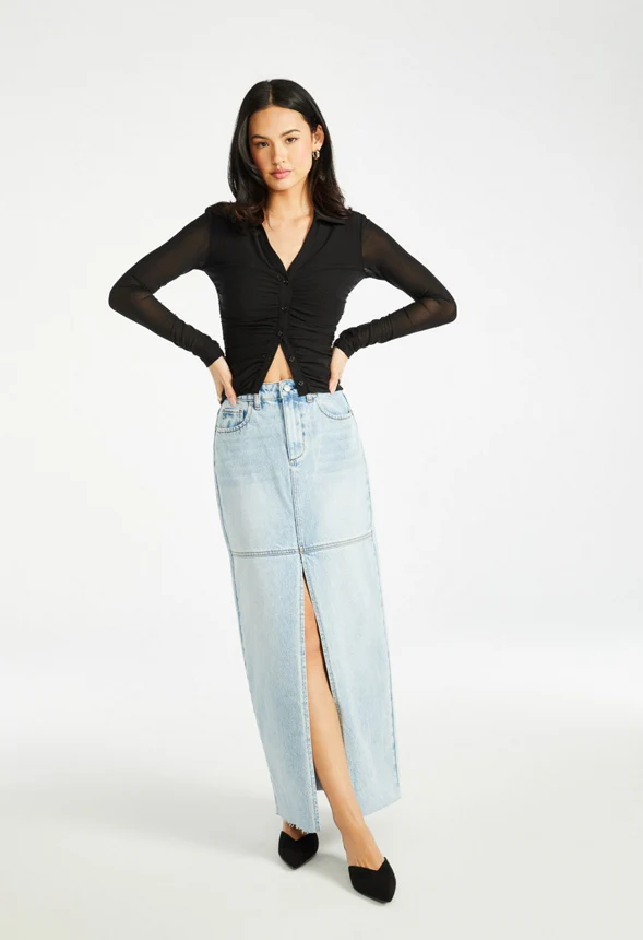 Ruched Button Front Top - Image 6