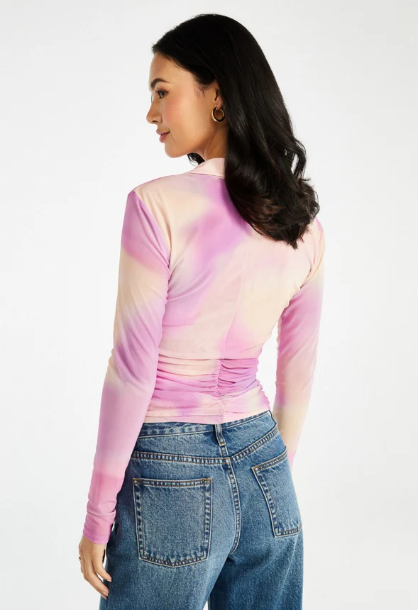 Ruched Front Long Sleeve Top - Image 3