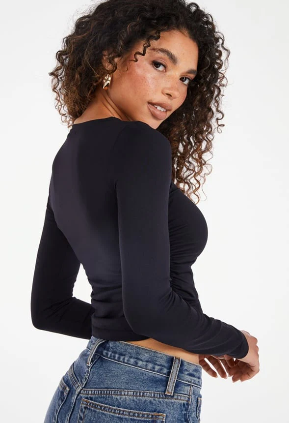 Ruched Crop Tee - Image 2