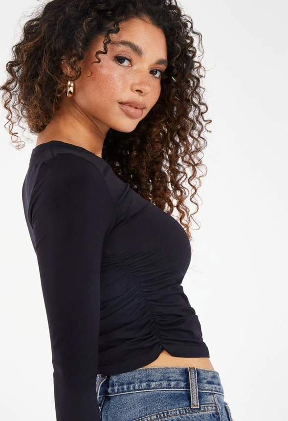 Ruched Crop Tee - Image 3