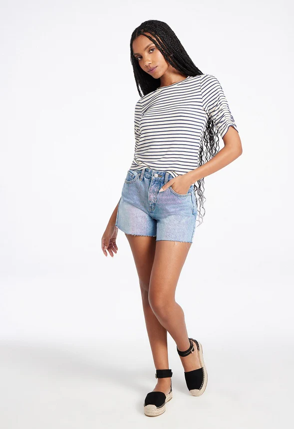 Ruched Elbow Sleeve Tee - Image 5