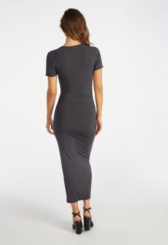 Ruched Midi T-Shirt Dress - Image 2