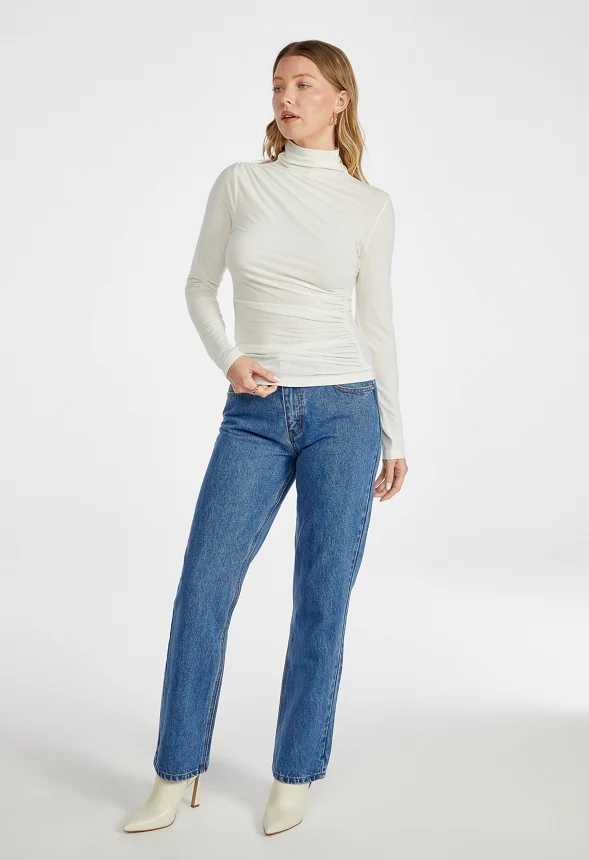 Ruched Mock Neck Top - Image 4
