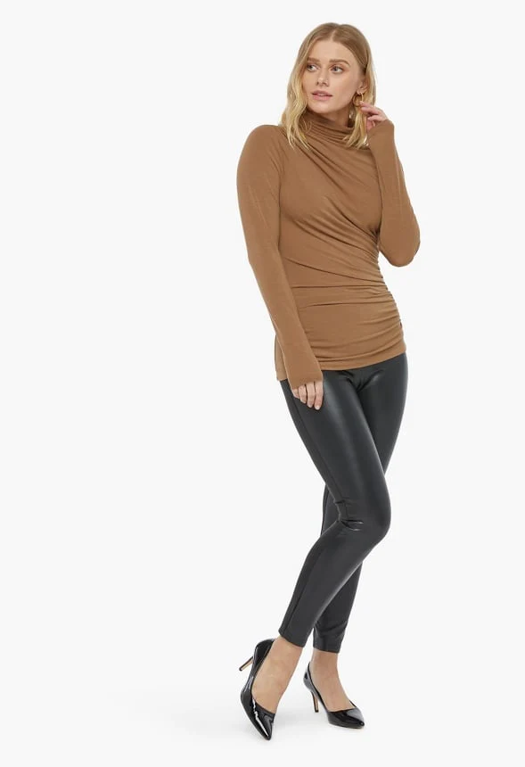 Ruched Mock Neck Top - Image 3