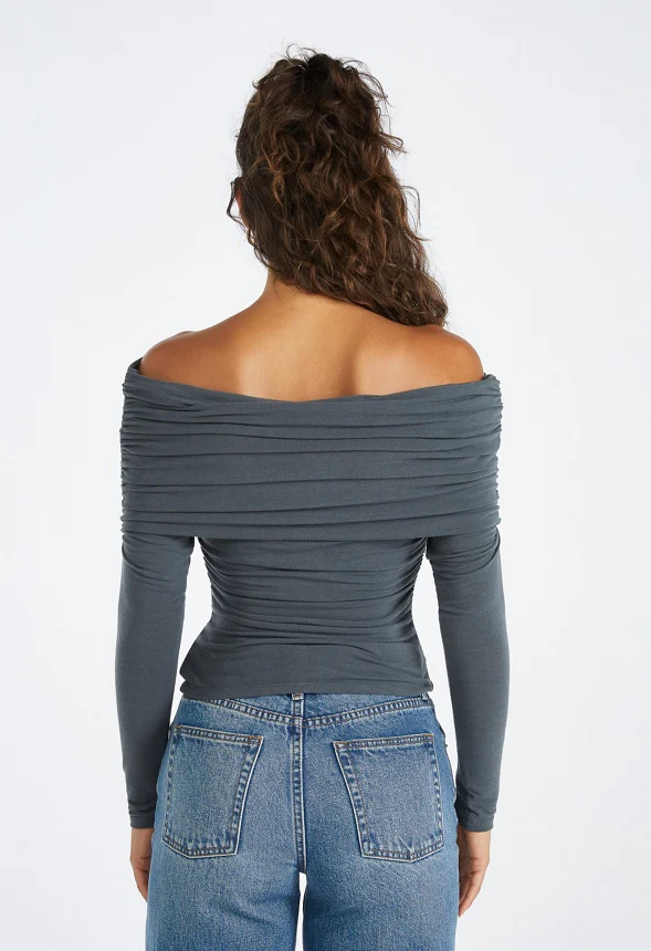 Ruched Off Shoulder Top - Image 2