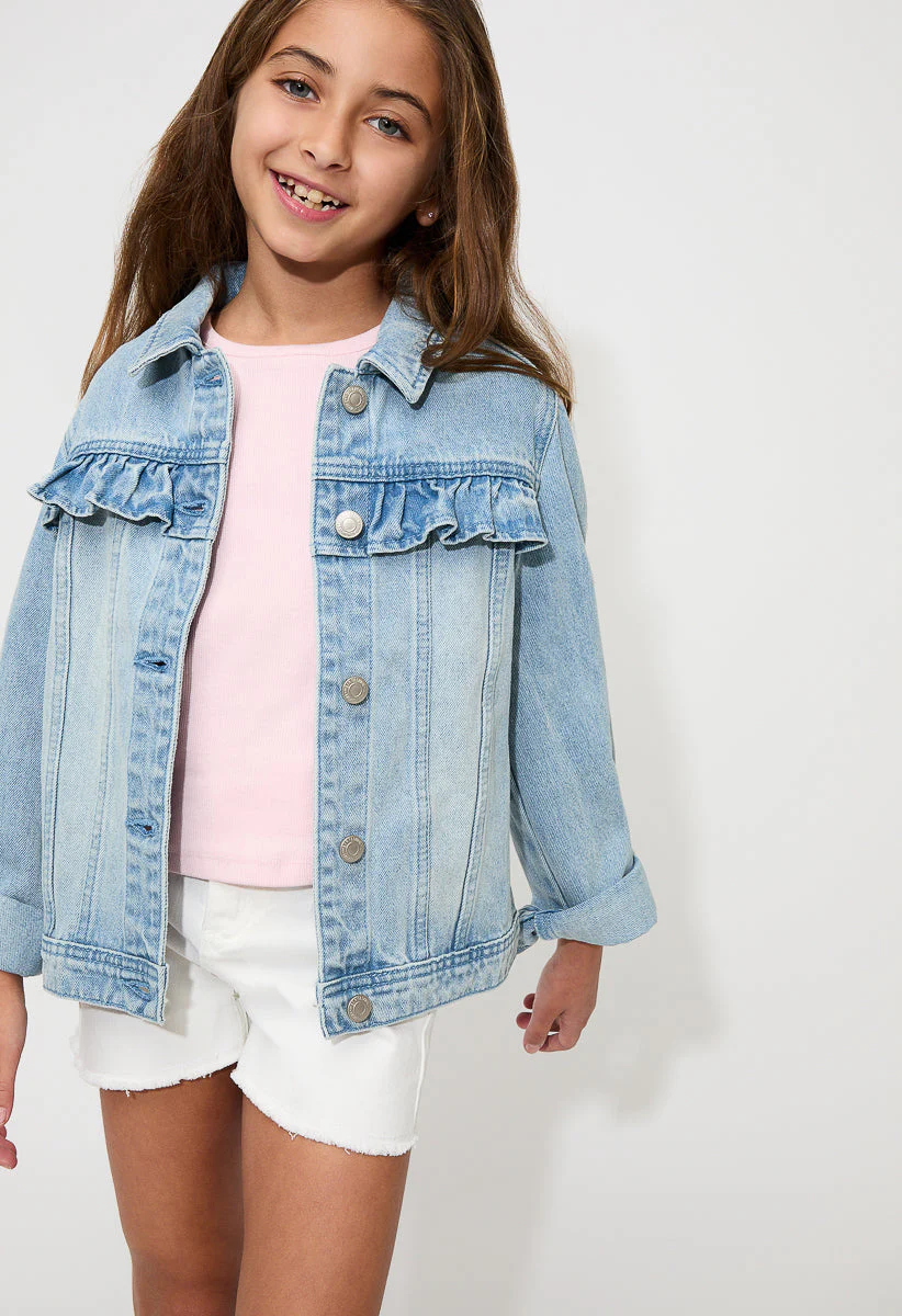 Ruffle Oversized Trucker Jacket - Image 7