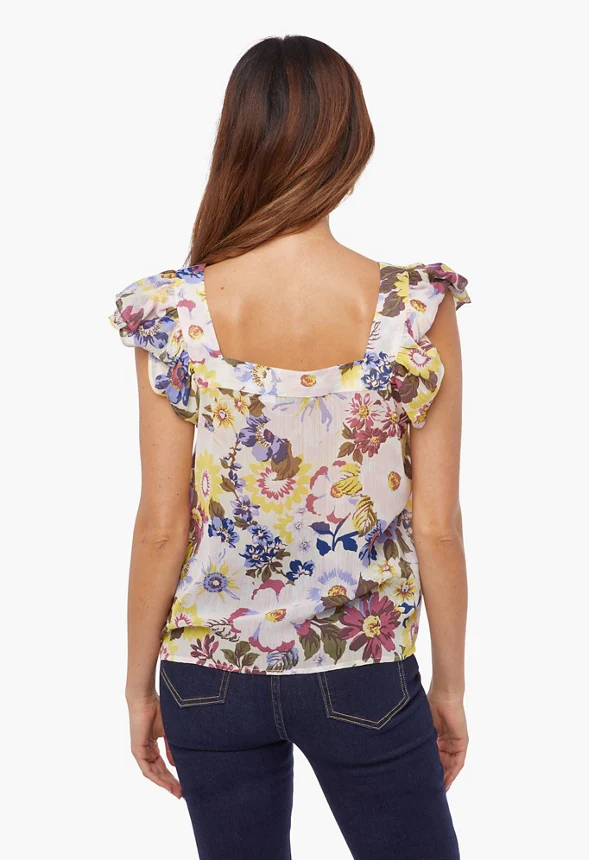 Ruffle Short Sleeve Top - Image 2