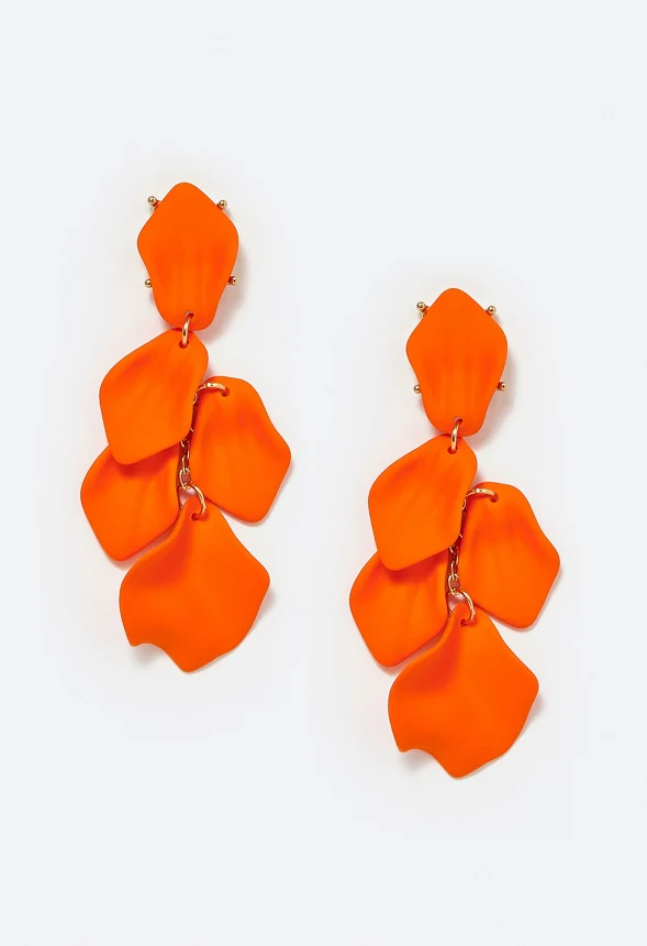Rya Graduated Powder Coated Petals Dangle Earrings - Image 2