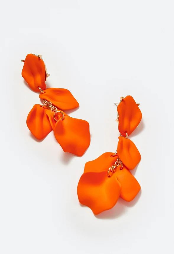 Rya Graduated Powder Coated Petals Dangle Earrings - Image 3