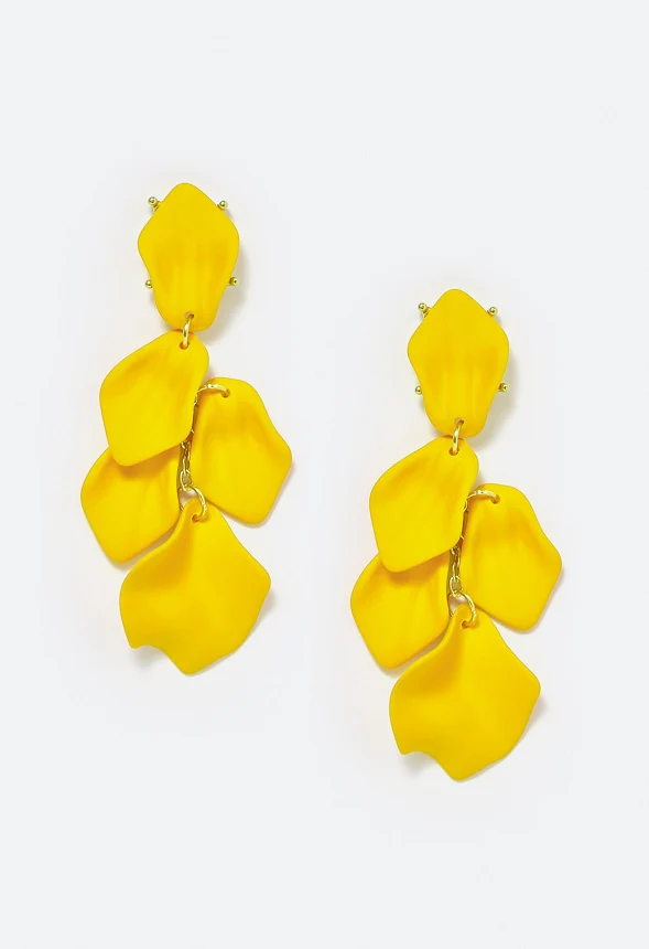 Rya Graduated Powder Coated Petals Dangle Earrings - Image 2