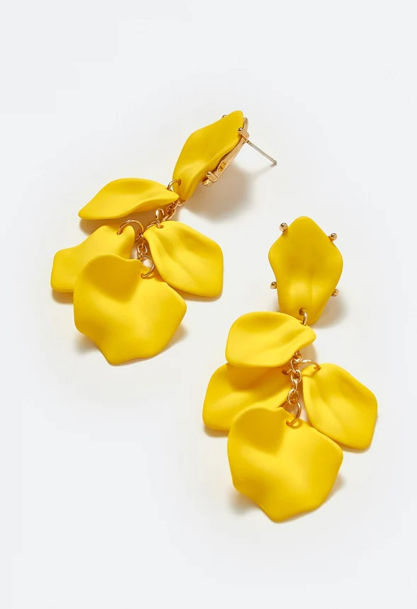 Rya Graduated Powder Coated Petals Dangle Earrings - Image 3