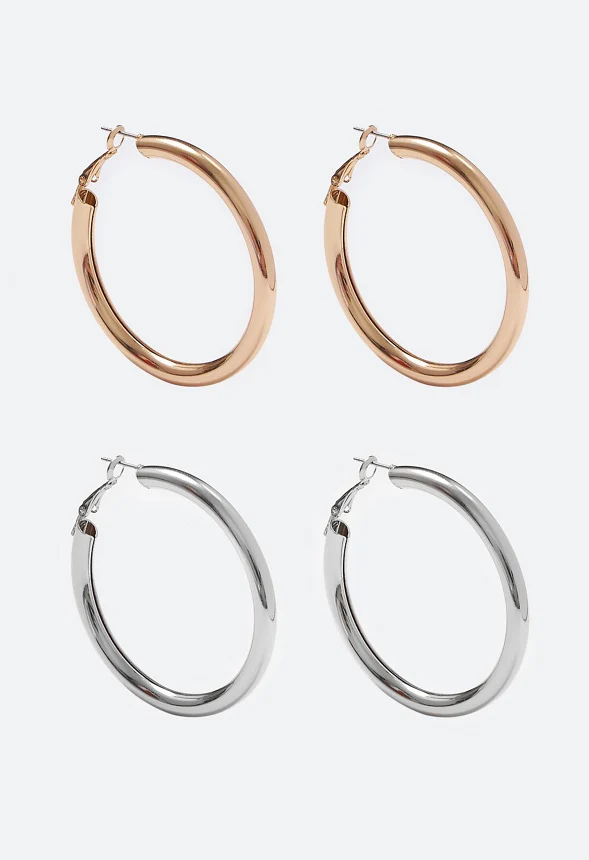 Rylie 2-Pair Pack Tube Hoop Earrings