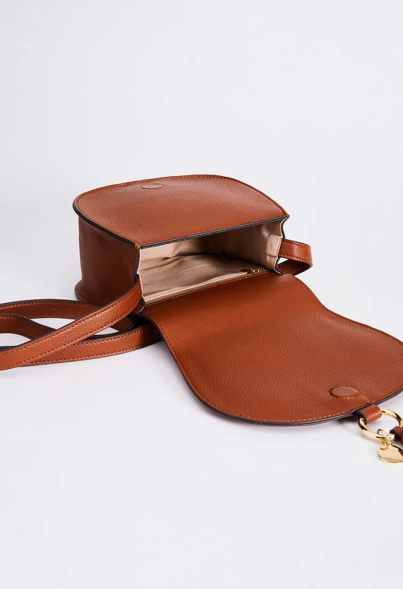 Saddle Bag Crossbody Bag With Whipstitch - Image 6