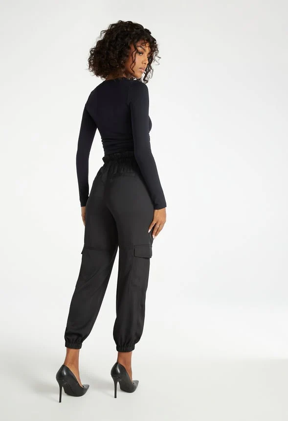Satin Cargo Joggers - Image 2