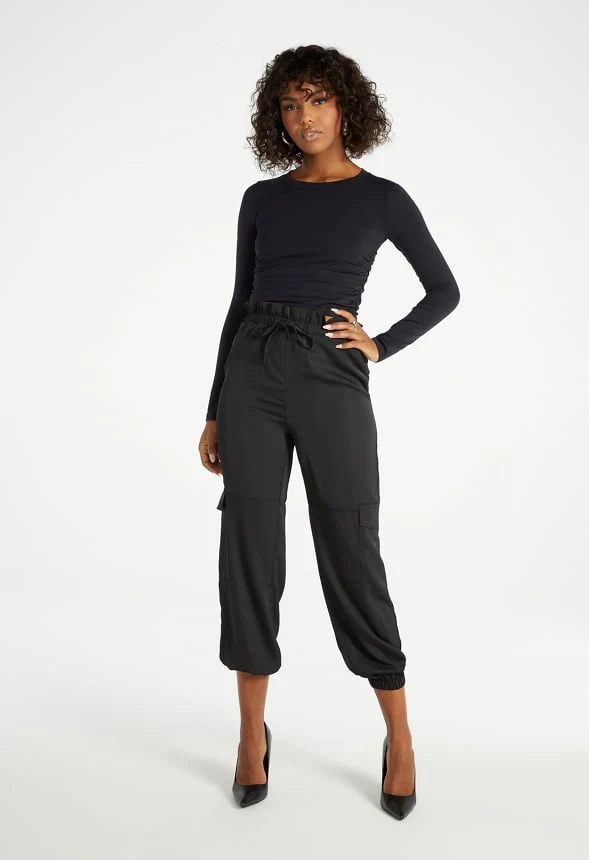 Satin Cargo Joggers - Image 4