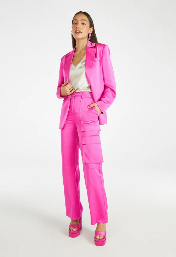 Satin Cargo Trousers - Image 4