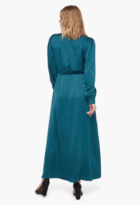 Satin Neck Tie Midi Dress - Image 3