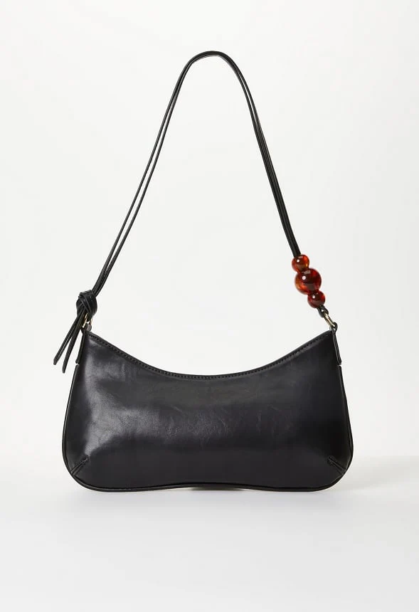 Sculptural Shoulder Bag With Beads - Image 3