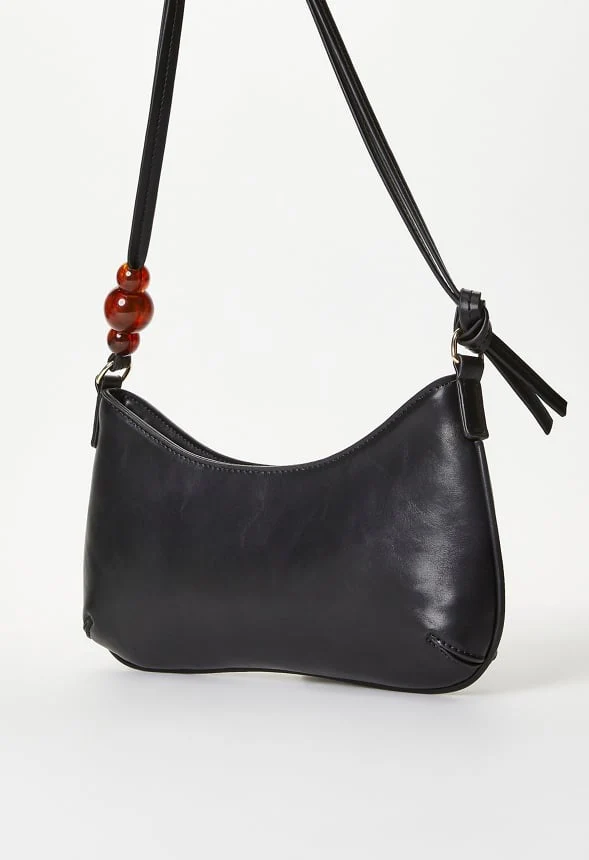 Sculptural Shoulder Bag With Beads - Image 4