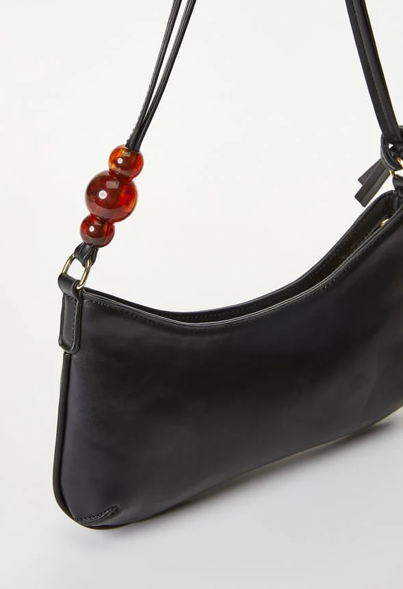Sculptural Shoulder Bag With Beads - Image 5