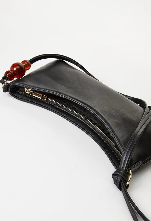 Sculptural Shoulder Bag With Beads - Image 6