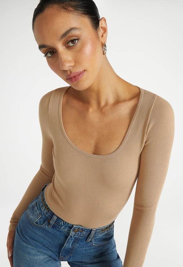 Seamless Long Sleeve Ribbed Bodysuit - Image 3