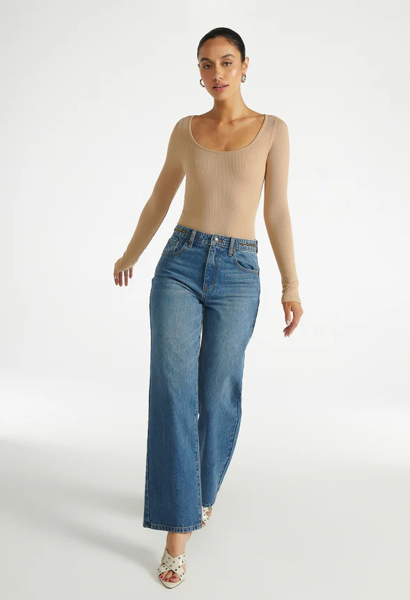 Seamless Long Sleeve Ribbed Bodysuit - Image 4