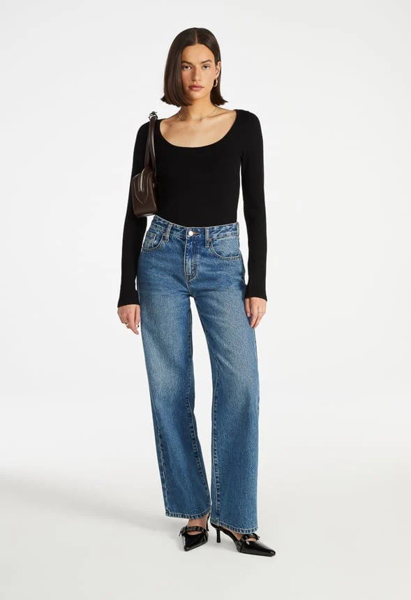 Seamless Long Sleeve Ribbed Bodysuit - Image 2