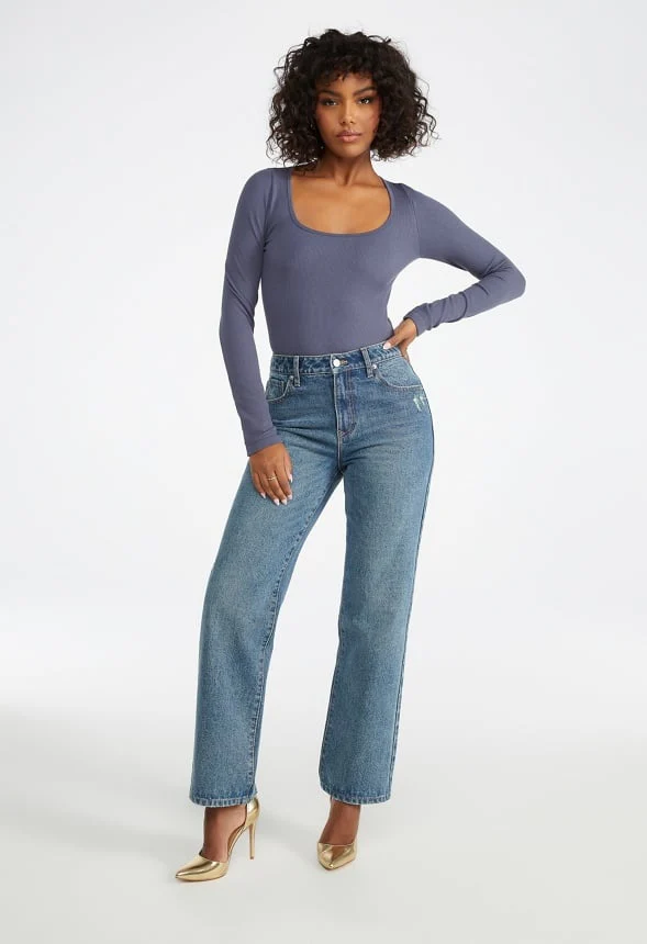 Seamless Long Sleeve Ribbed Bodysuit - Image 4