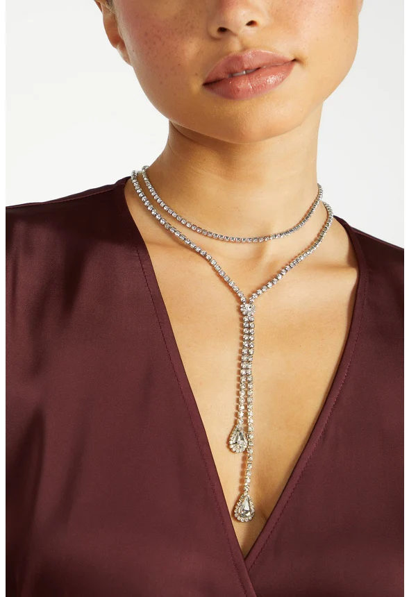 Selah Glass Cupchain & Teardrop Layer Necklace