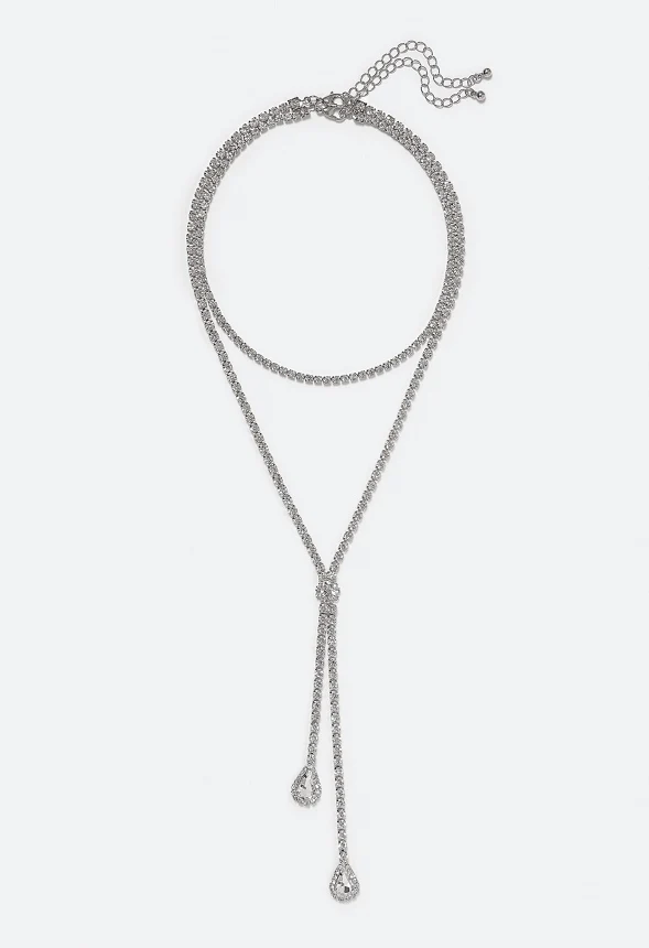 Selah Glass Cupchain & Teardrop Layer Necklace - Image 2