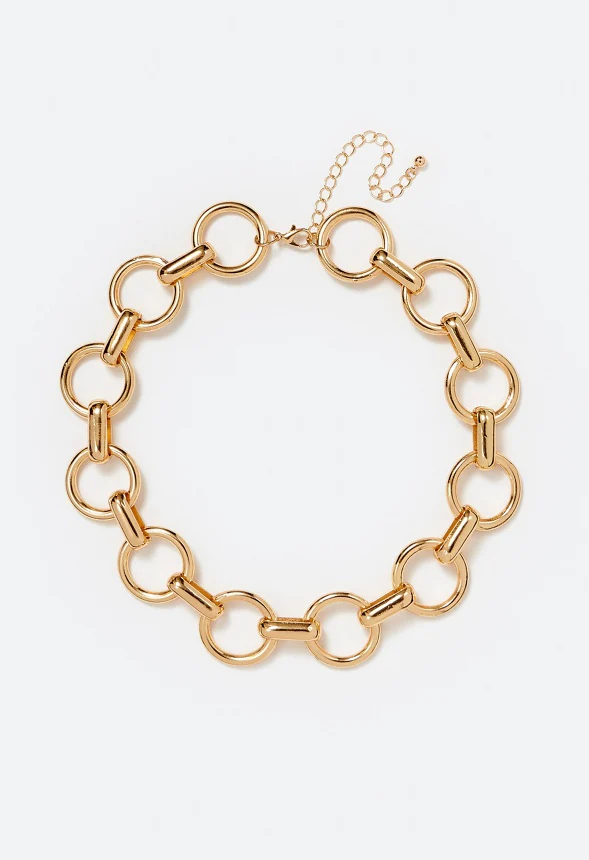 Shae Linked Rings Chain Statement Necklace - Image 2